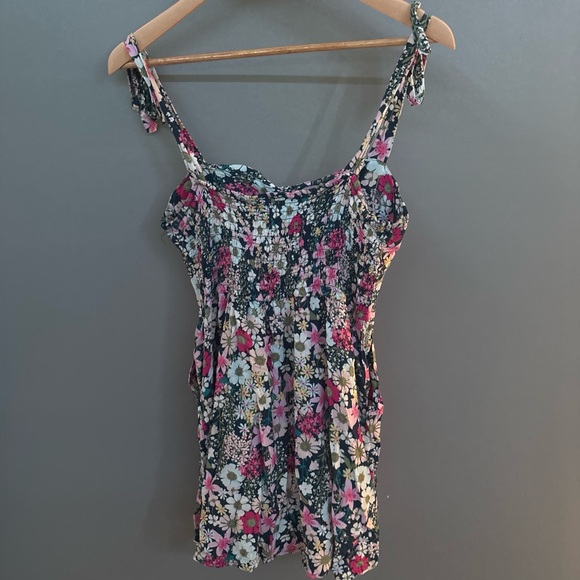 As U Wish Navy Floral Tie-Strap Dress - Picture 4 of 4